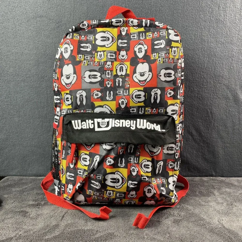 Walt Disney World Parks Mickey Mouse Backpack NWOT Colorful AOP Logo School Bag